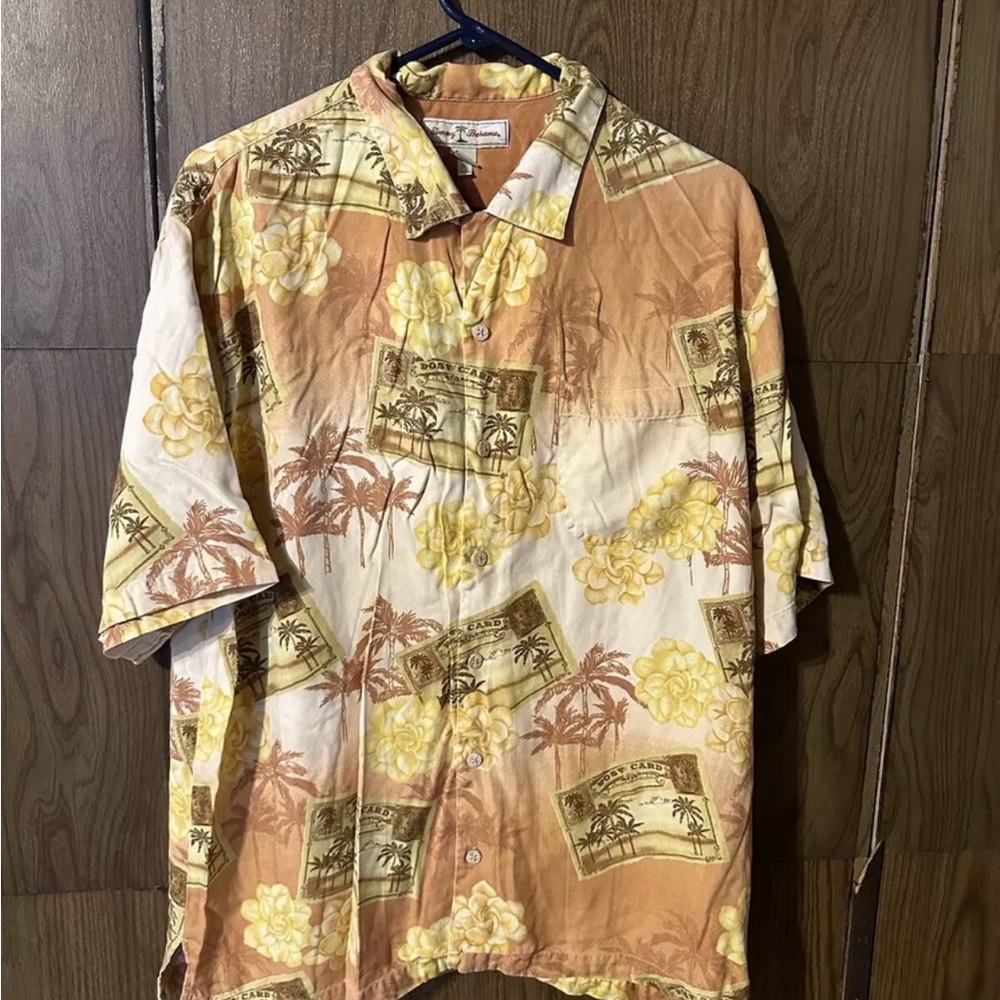 Tommy Bahama Tropical Print Shirt - Orange and Yellow